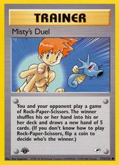 CGC Graded Card: Pokémon TCG: Gym Heroes 1st Edition: Misty's Duel 123/132