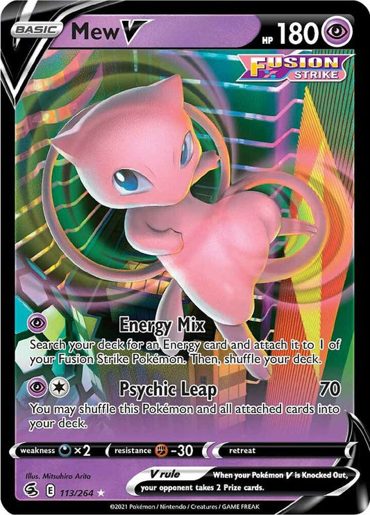 PSA Graded Card: Pokémon TCG: Fusion Strike Mew V: 113/264