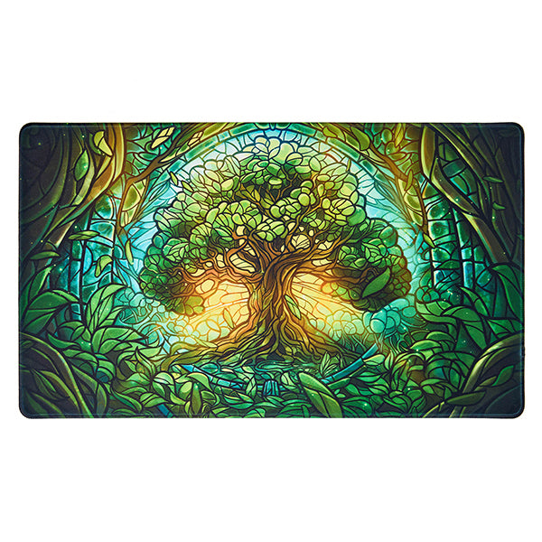 Arcane Fortress Accessories: Stitched Playmat: Stained Glass: Mythical Forest