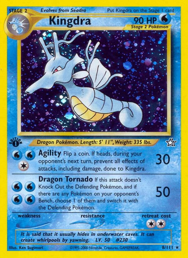 PSA Graded Card: Pokémon TCG: Neo Genesis 1st Edition Kingdra: 8/111