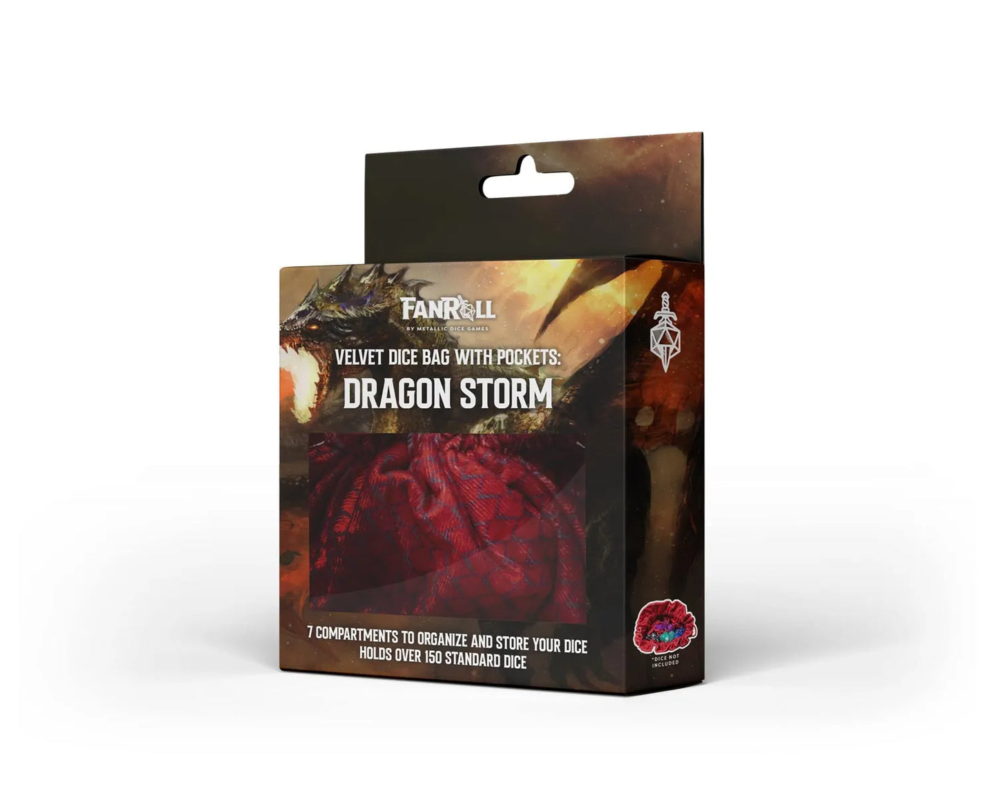 Fanroll: Dragon Storm Velvet Compartment Dice Bag