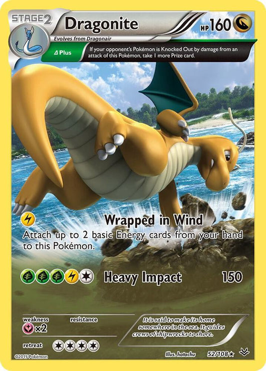 PSA Graded Card: Pokémon TCG: Roaring Skies Dragonite: 52/108 Reverse-Holo
