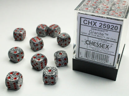 Chessex Dice: 12mm D6 Dice Block (36 dice)
