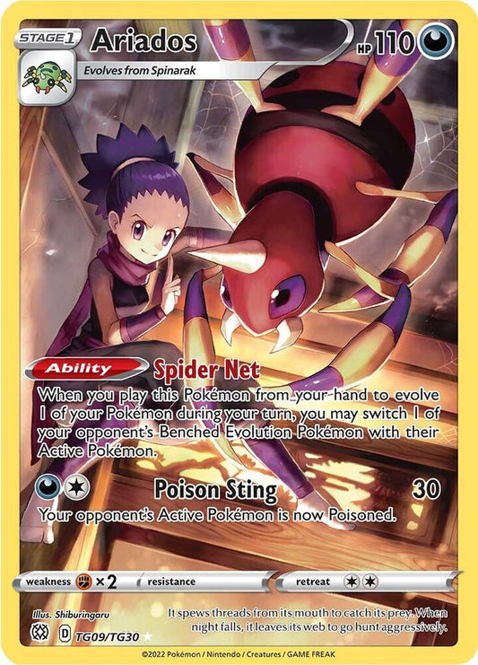 CGC Graded Card: Pokémon TCG: Silver Tempest Trainer Gallery Ariados: TG09/TG30
