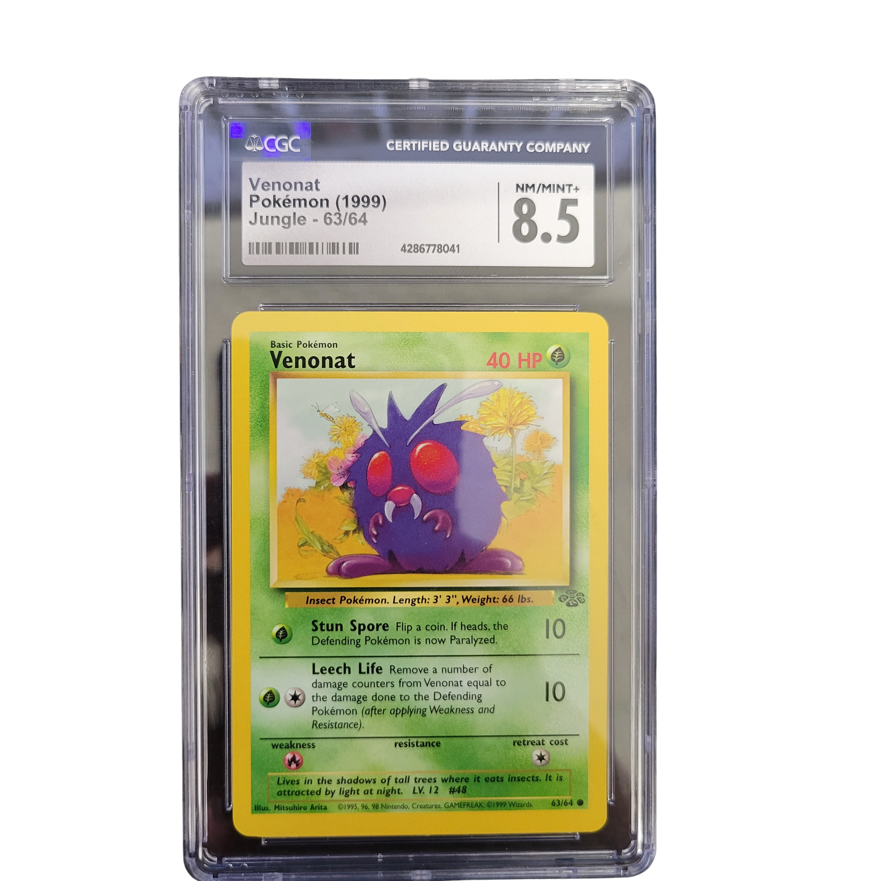 1999 Pokémon Jungle #63 Venonat - CGC 8.5