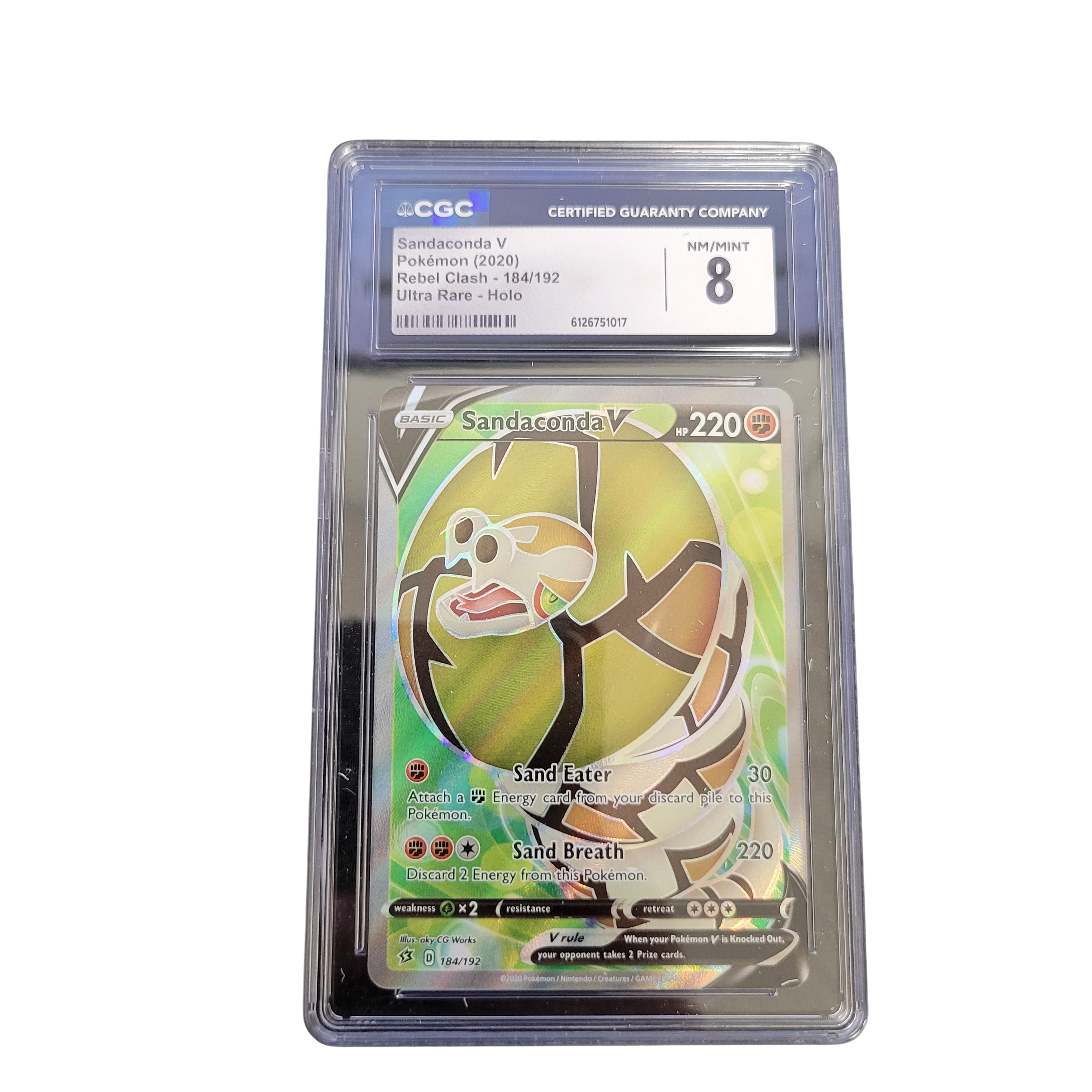 2020 Pokémon Rebel Clash #184 Sandaconda V - CGC 8