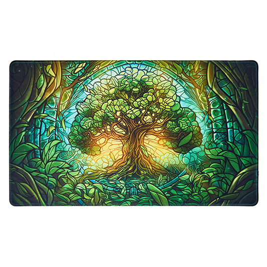 Arcane Fortress Accessories: Stitched Playmat: Stained Glass: Mythical Forest