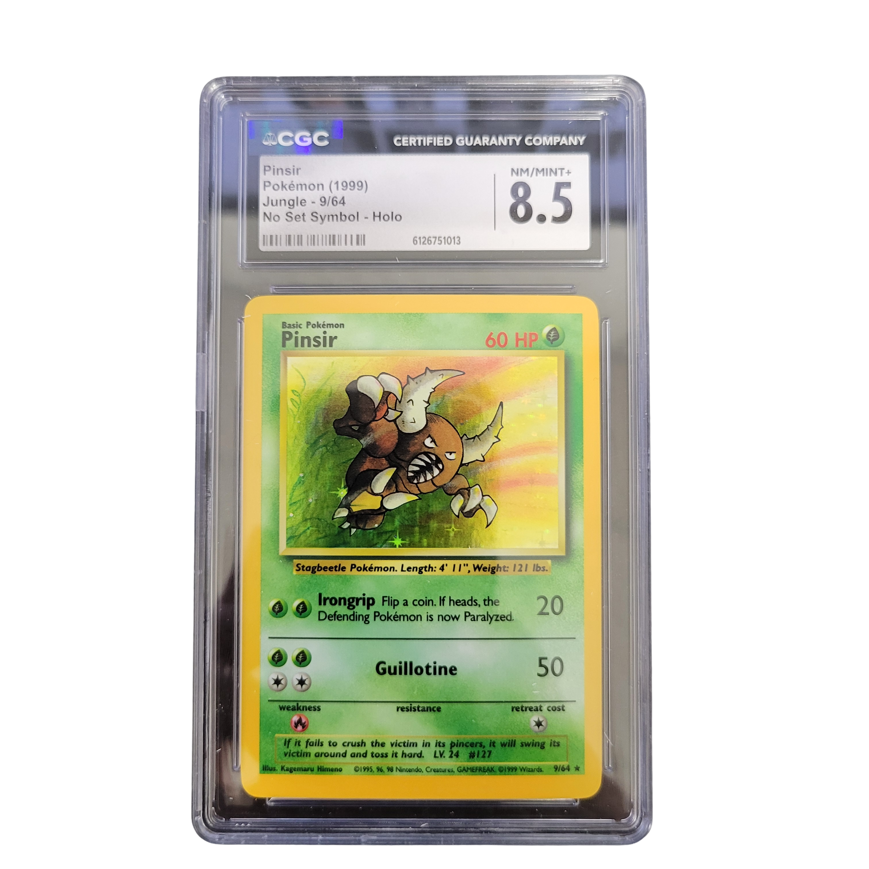 1999 Pokémon Jungle #9 Pinsir No Set Symbol - CGC 8.5
