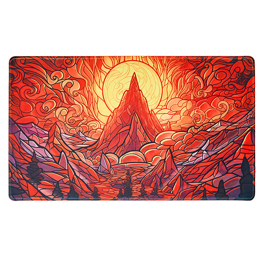 Arcane Fortress Accessories: Stitched playmat: Stained Glass: Burning Mountain