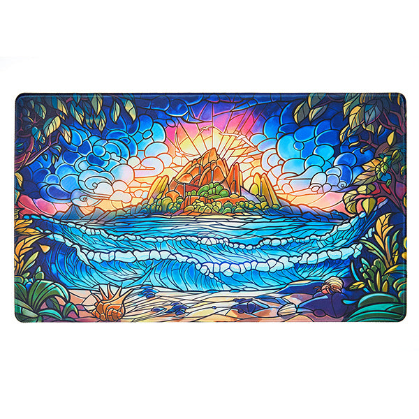 Arcane Fortress Accessories: Stitched Playmat: Stained Glass: Hidden Island