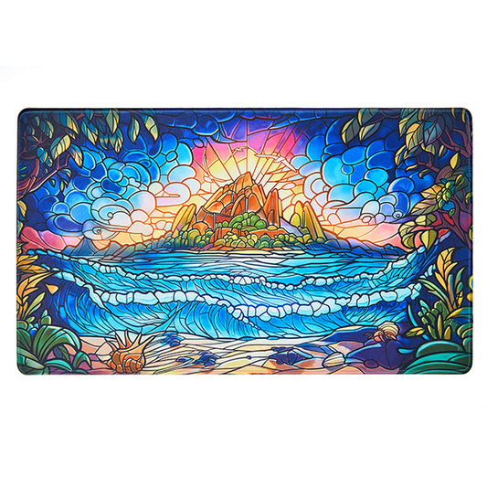 Arcane Fortress Accessories: Stitched Playmat: Stained Glass: Hidden Island