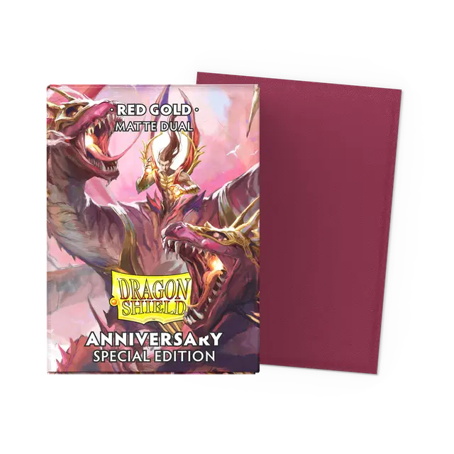 Dragon Shield: Matte Dual Sleeves: 25th Anniversary Special Edition: Red/Gold