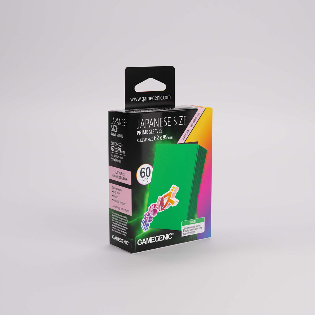 Gamegenic Japanese Size Prime Sleeves (60ct) - Green