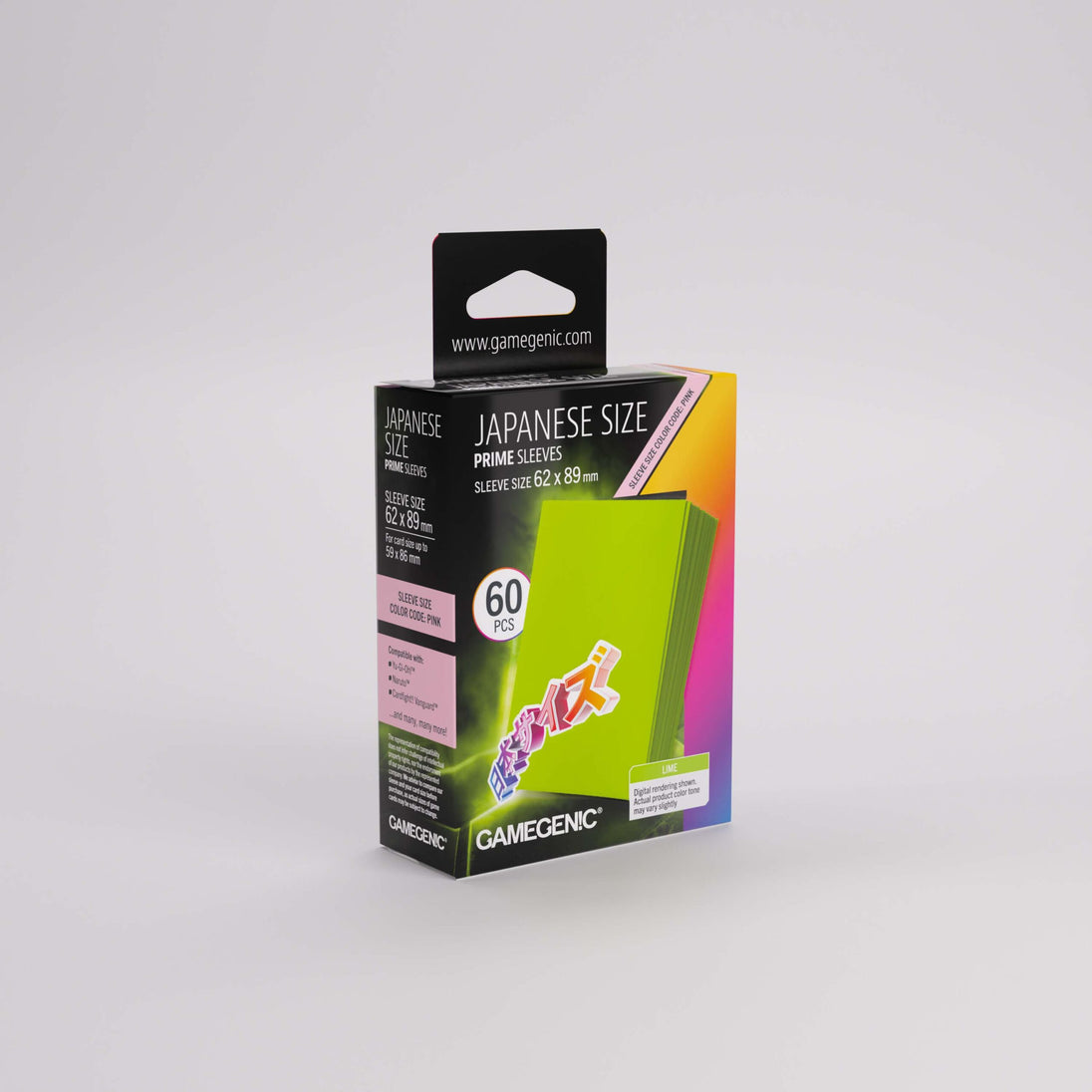 Gamegenic Japanese Size Prime Sleeves (60ct) - Lime