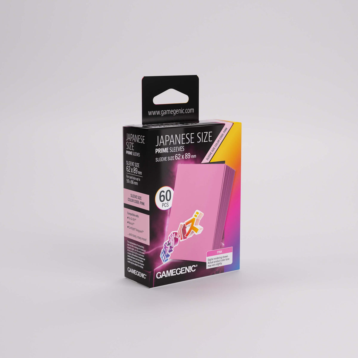 Gamegenic Japanese Size Prime Sleeves (60ct) - Pink