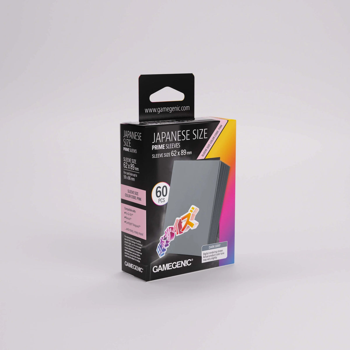 Gamegenic Japanese Size Prime Sleeves (60ct) - Dark Gray