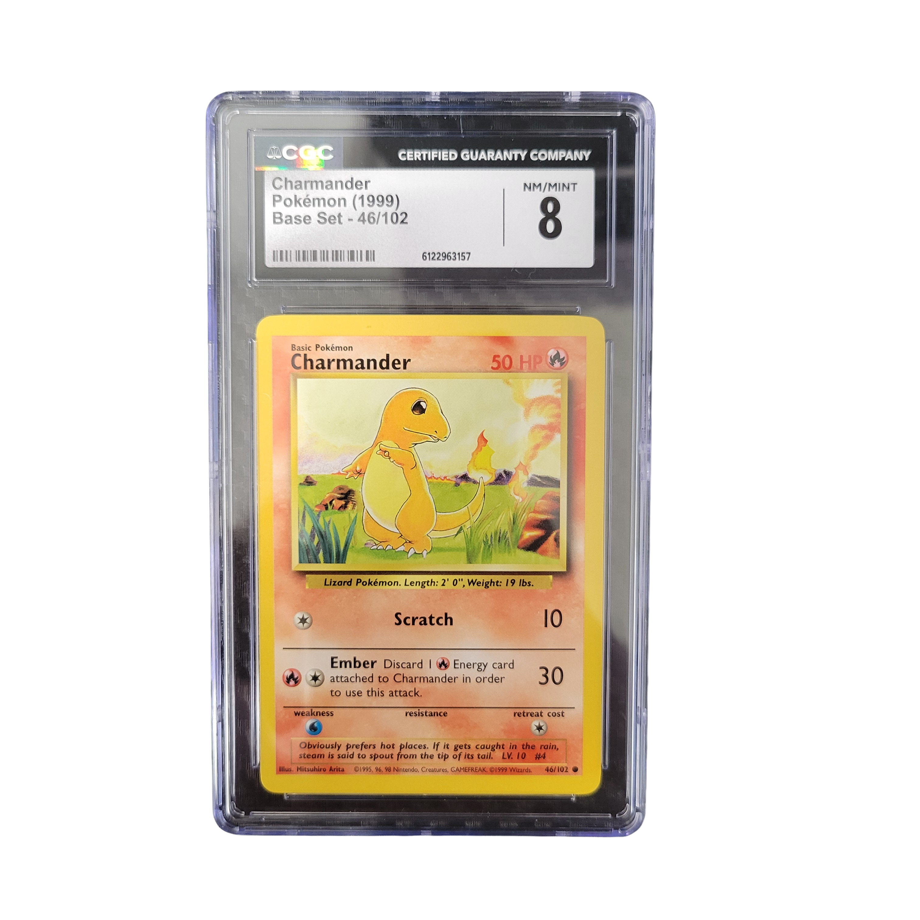 1999 Pokémon Base Set Unlimited #46 Charmander - CGC 8
