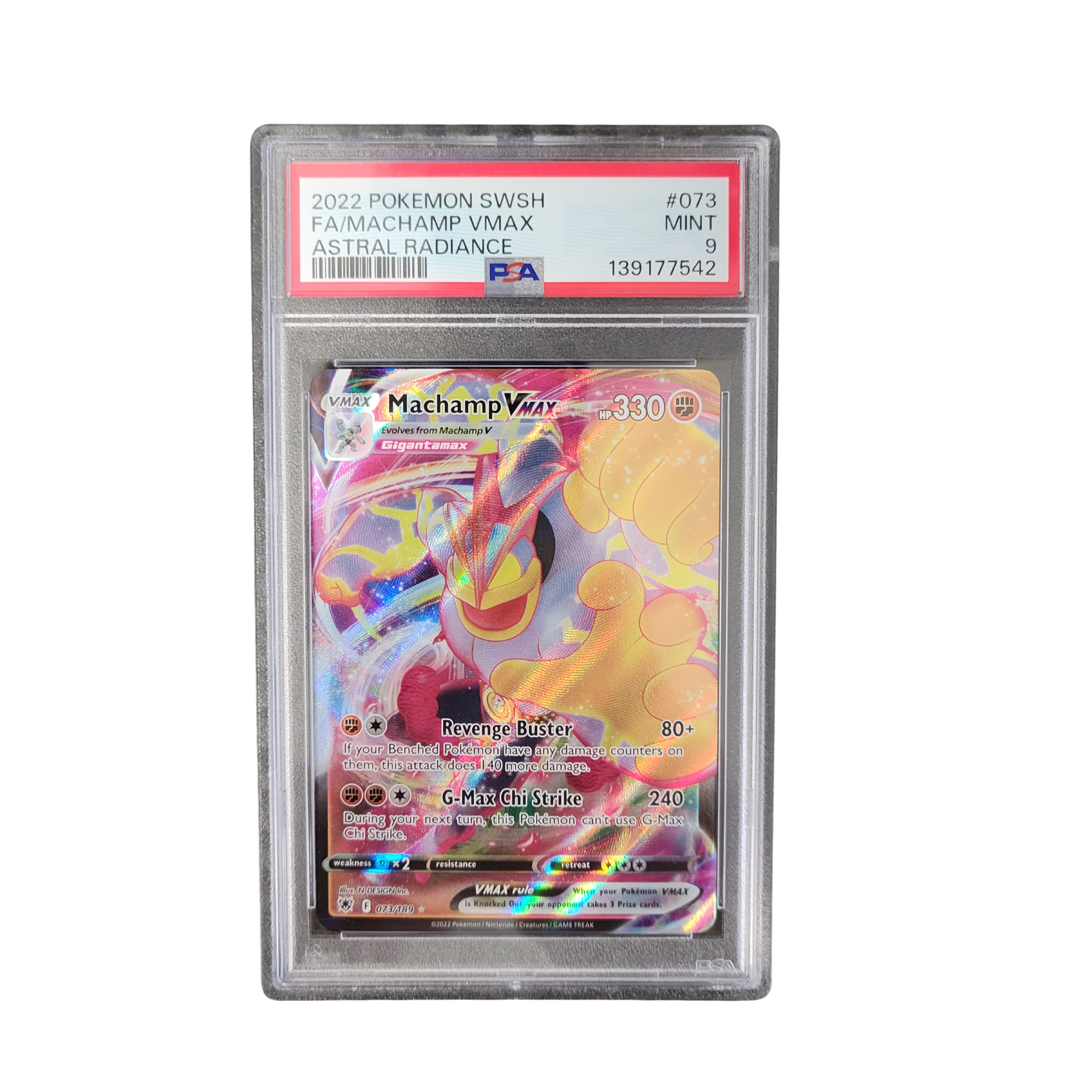 2022 Pokémon SWSH Astral Radiance #073 Machamp VMAX - PSA 9