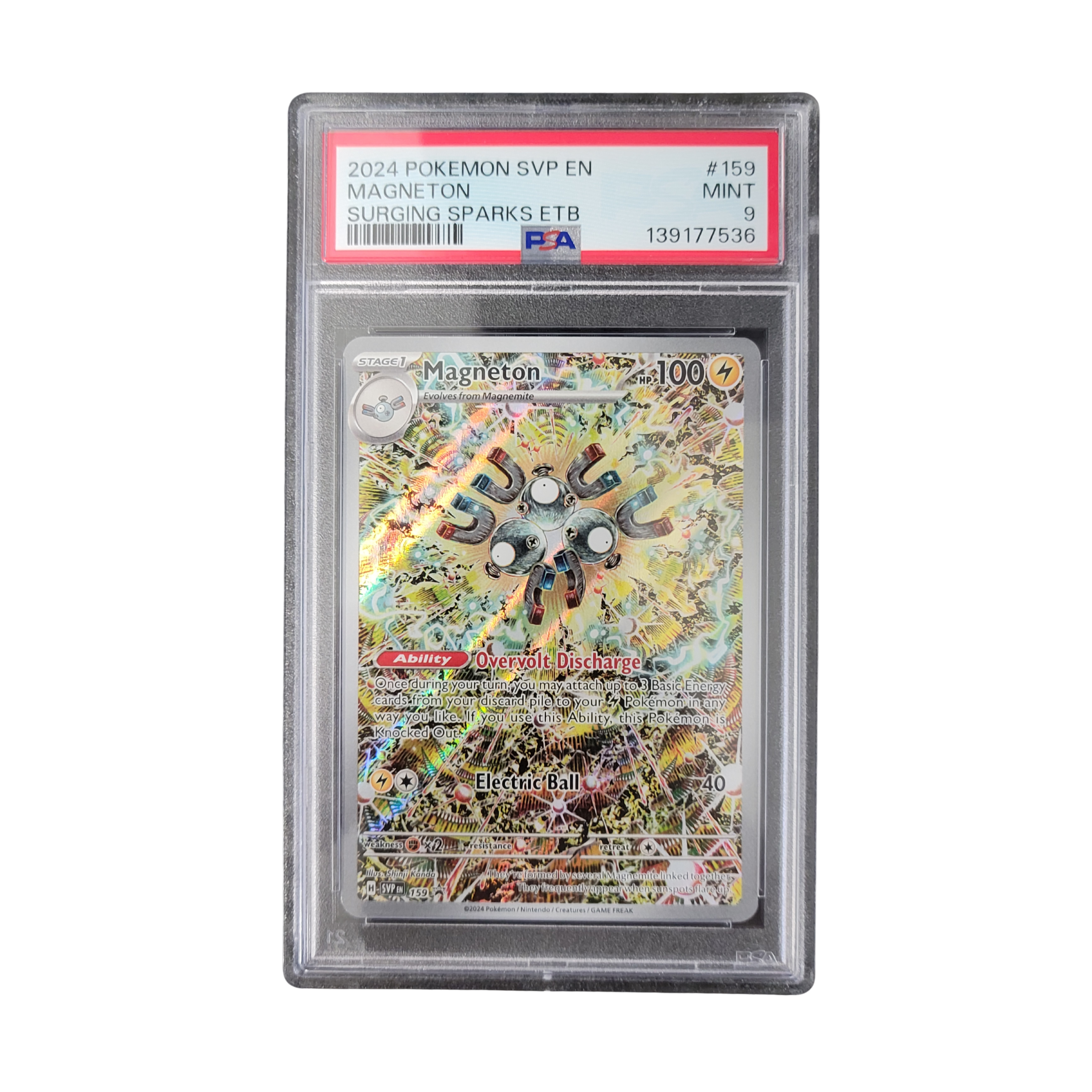 2024 Pokémon SVP EN Surging Sparks ETB #159 Magneton - PSA 9