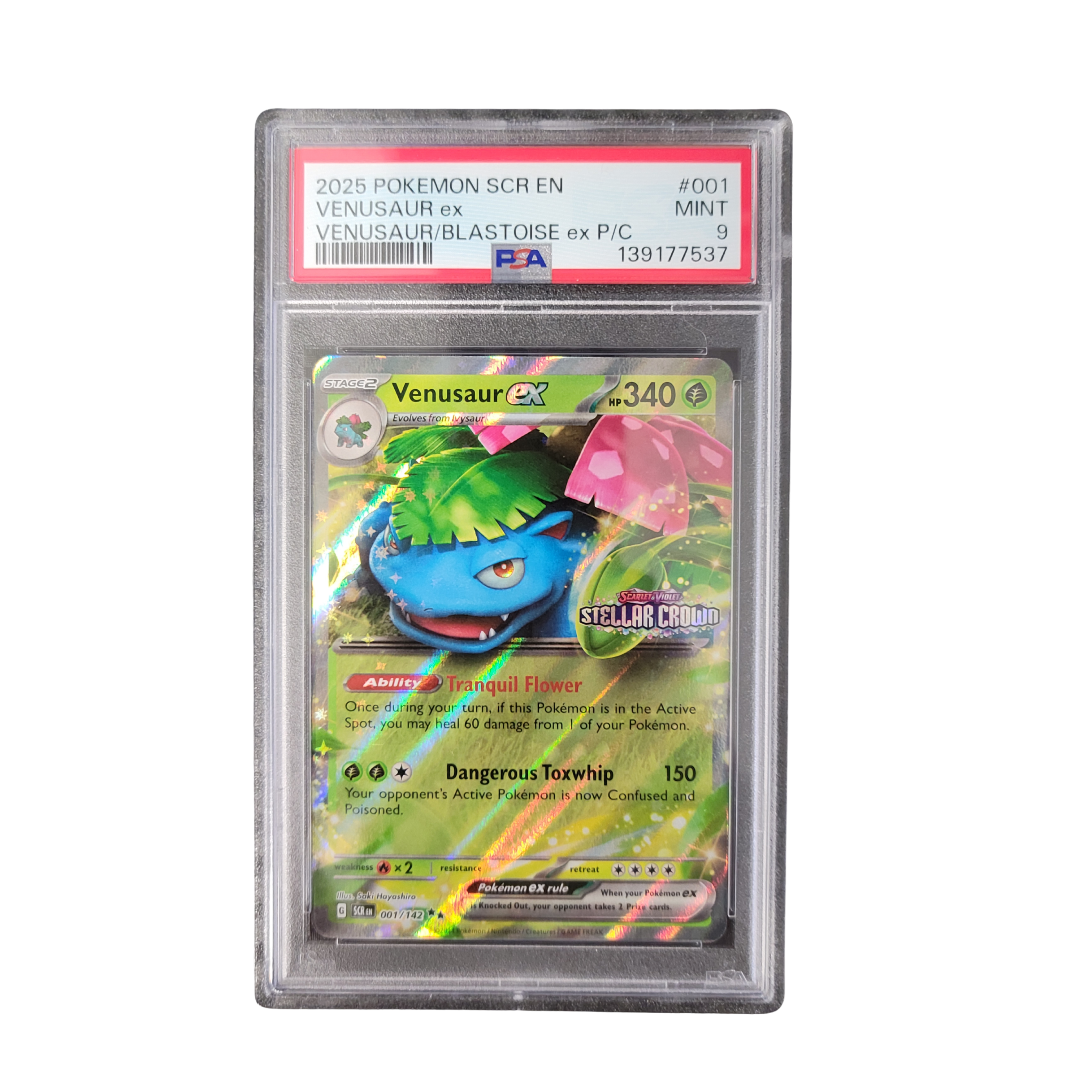 2025 Pokémon SCR EN #001 Venusaur EX (Stamped) - PSA 9