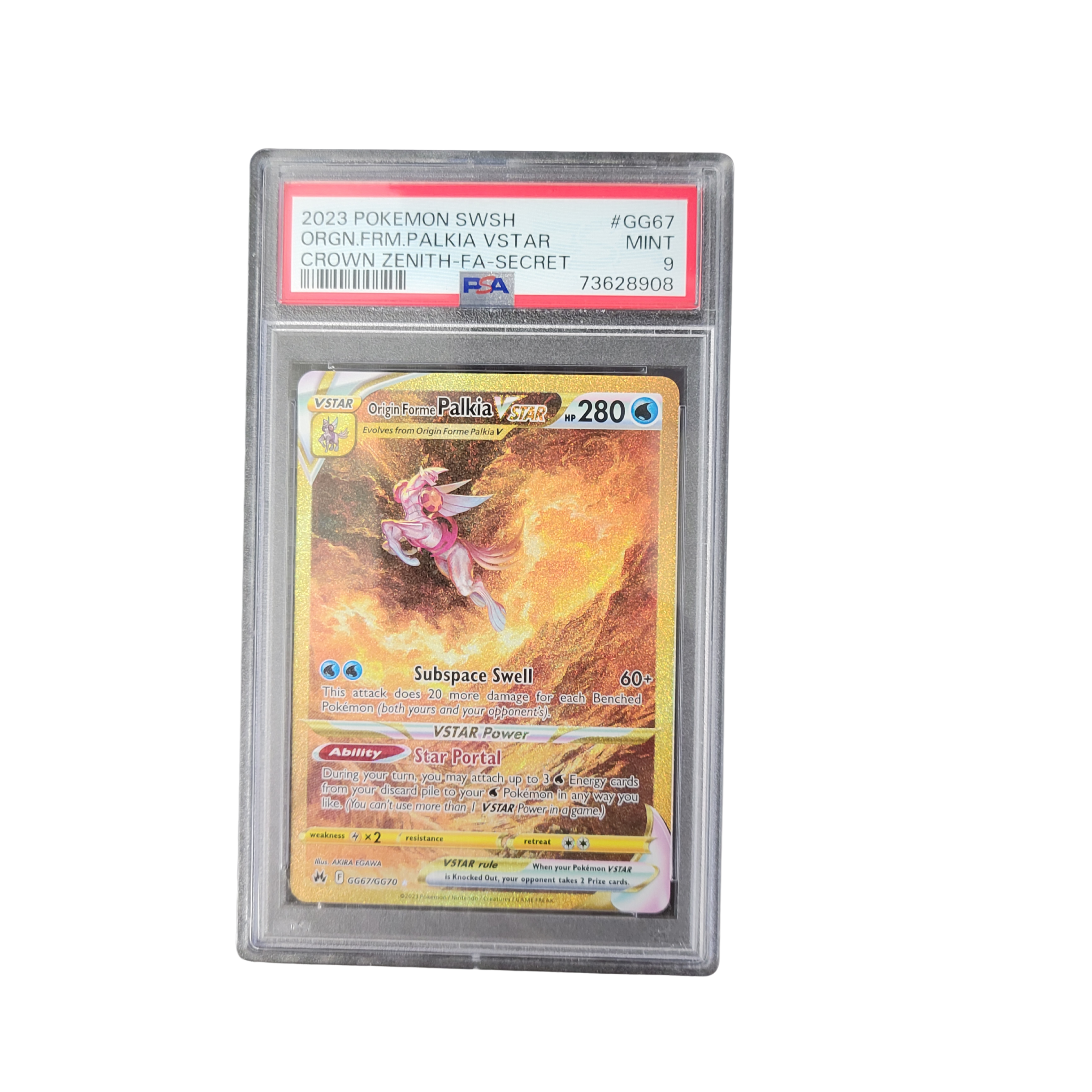 2023 Pokémon Crown Zenith Galarian Gallery #GG67 Origin Forme Palkia VSTAR Secret Rare - PSA 9