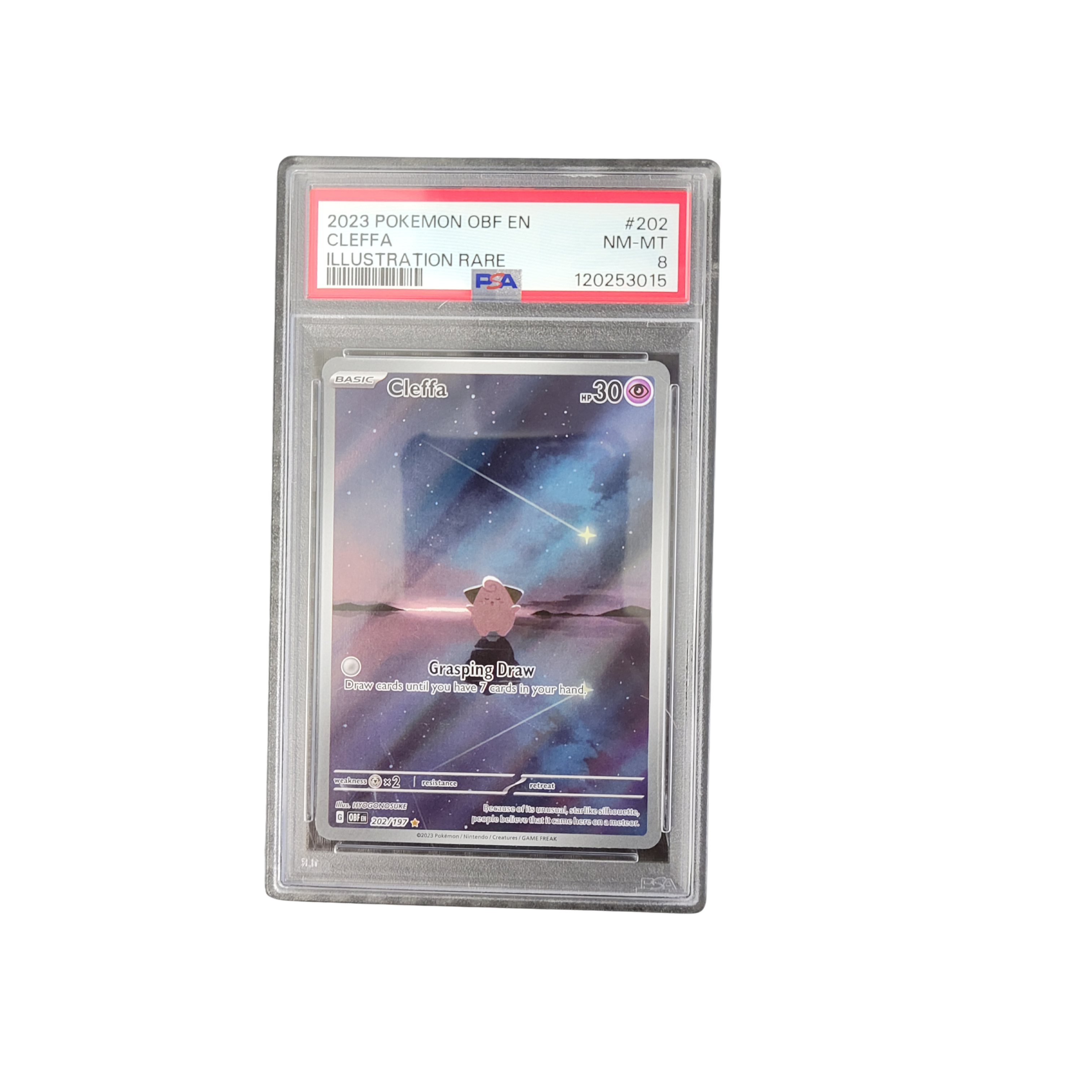 2023 Pokémon OBF EN #202 Cleffa Illustration Rare - PSA 8