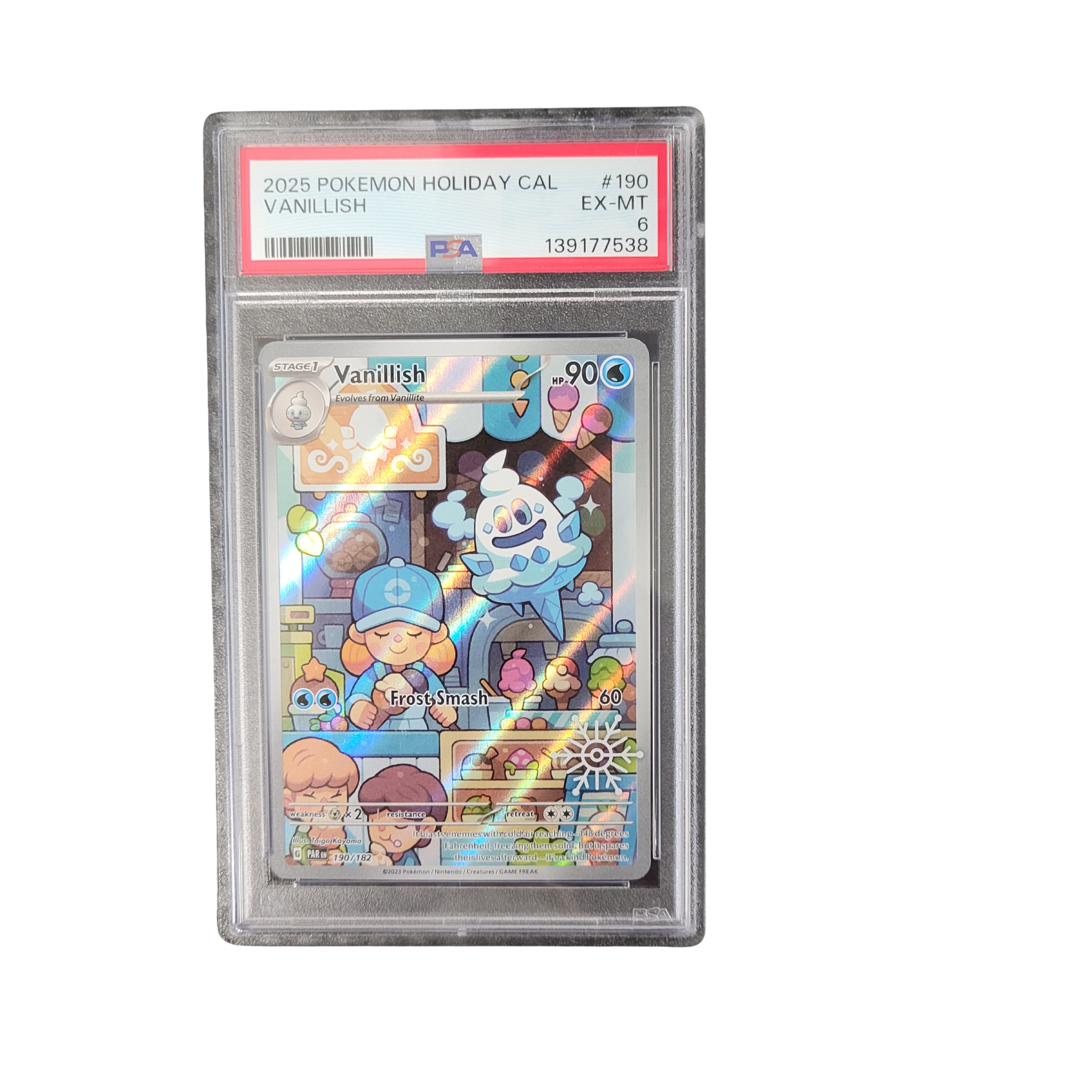 2025 Pokémon Holiday Calendar #190 Vanillish - PSA 6