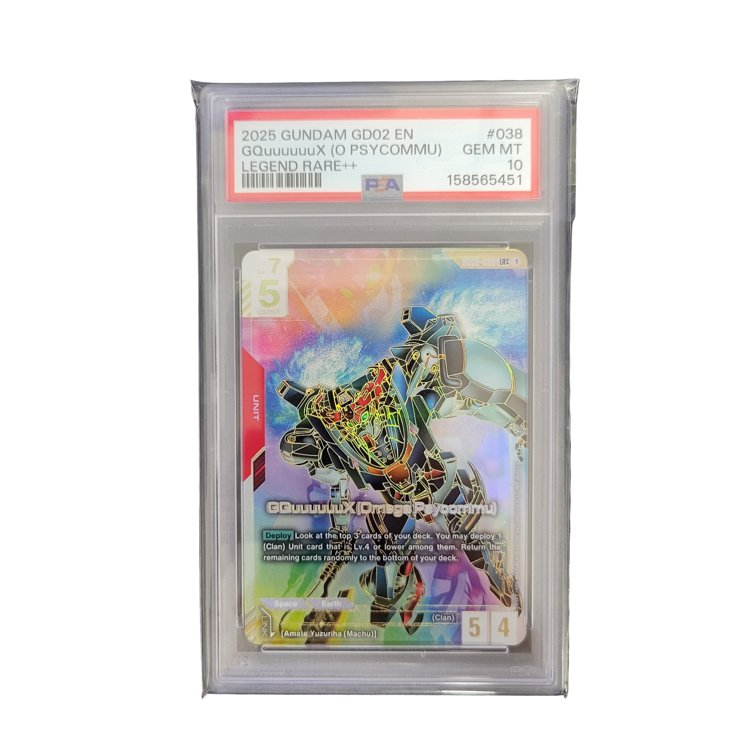 2025 Gundam GD02 GQuuuuuuX (O PSYCOMMU) #38 Legend Rare ++ PSA 10