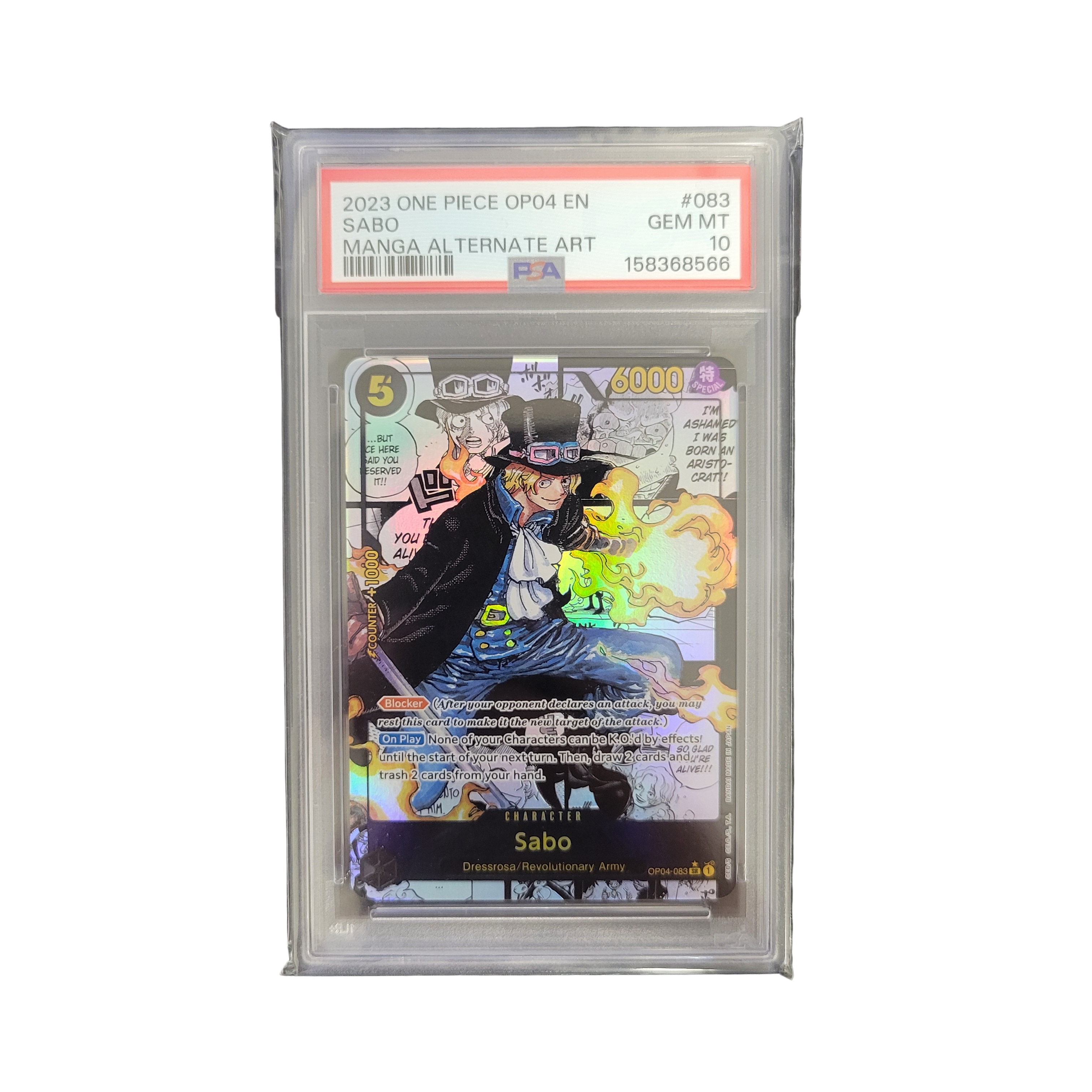 2023 One Piece OP04 Sabo #83 Manga Alternate Art PSA 10