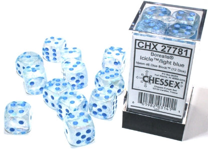 Chessex Dice: 16mm D6 Dice Block (12 dice)