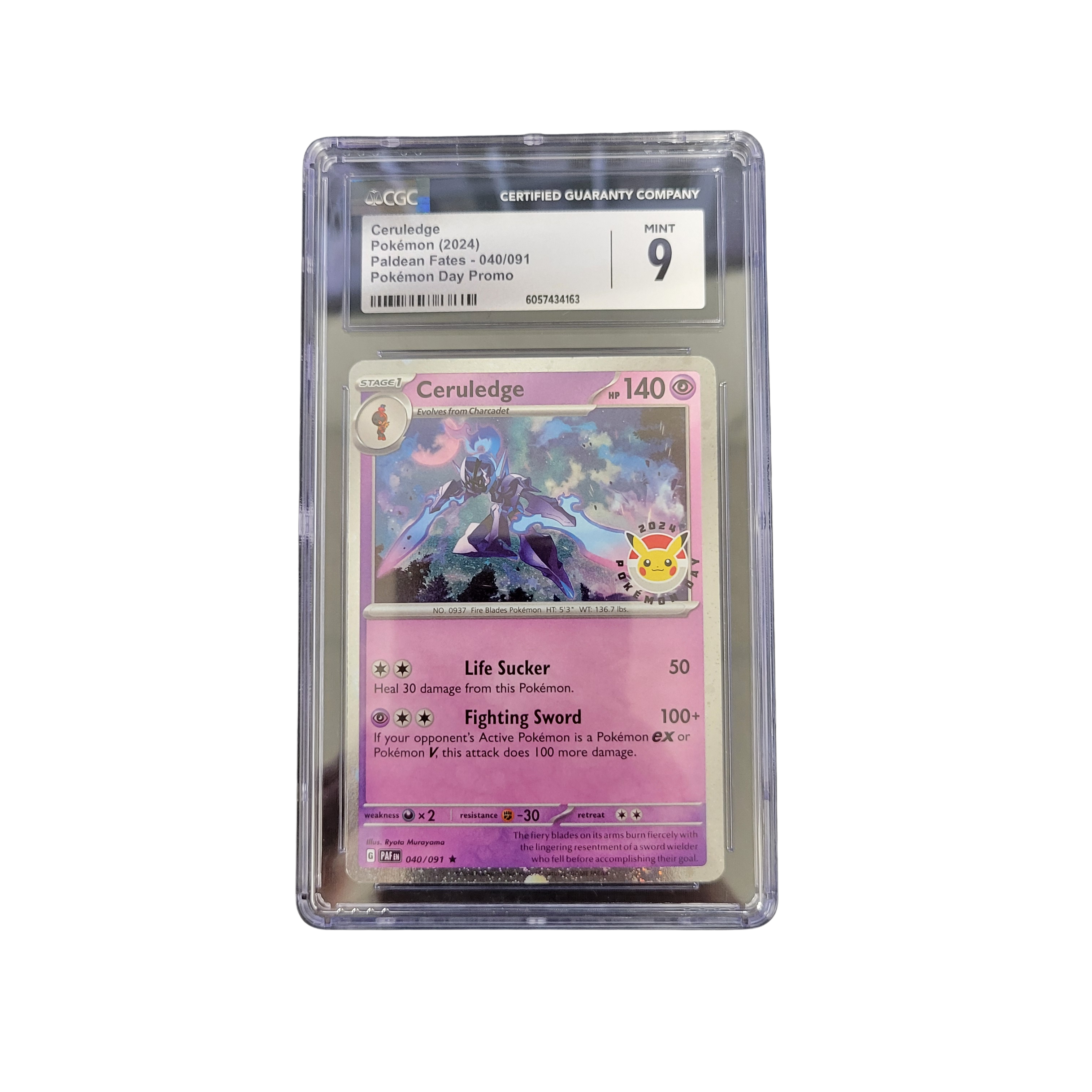 2024 Pokémon Paldean Fates #40 Ceruledge Pokémon Day Promo - CGC 9