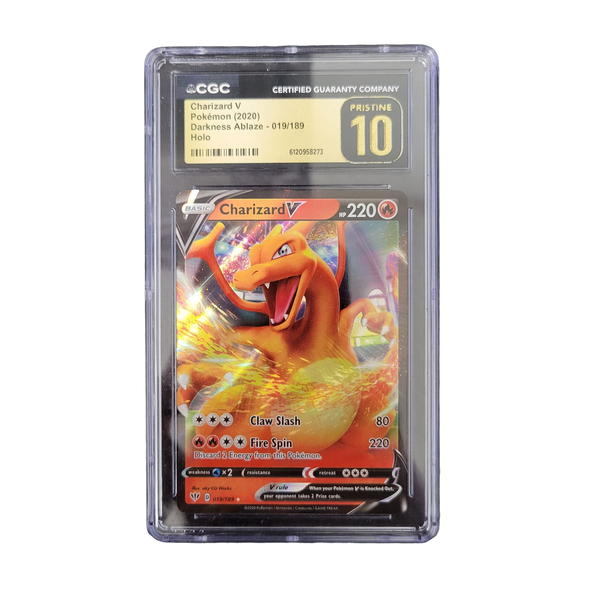 2020 Pokémon Darkness Ablaze Charizard V 019/189 CGC Pristine 10 front