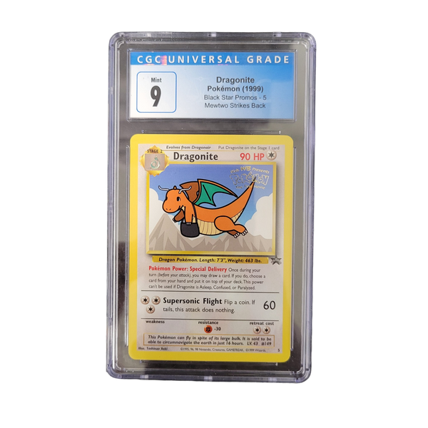1999 Pokémon Black Star Promo Dragonite #5 CGC 9 front