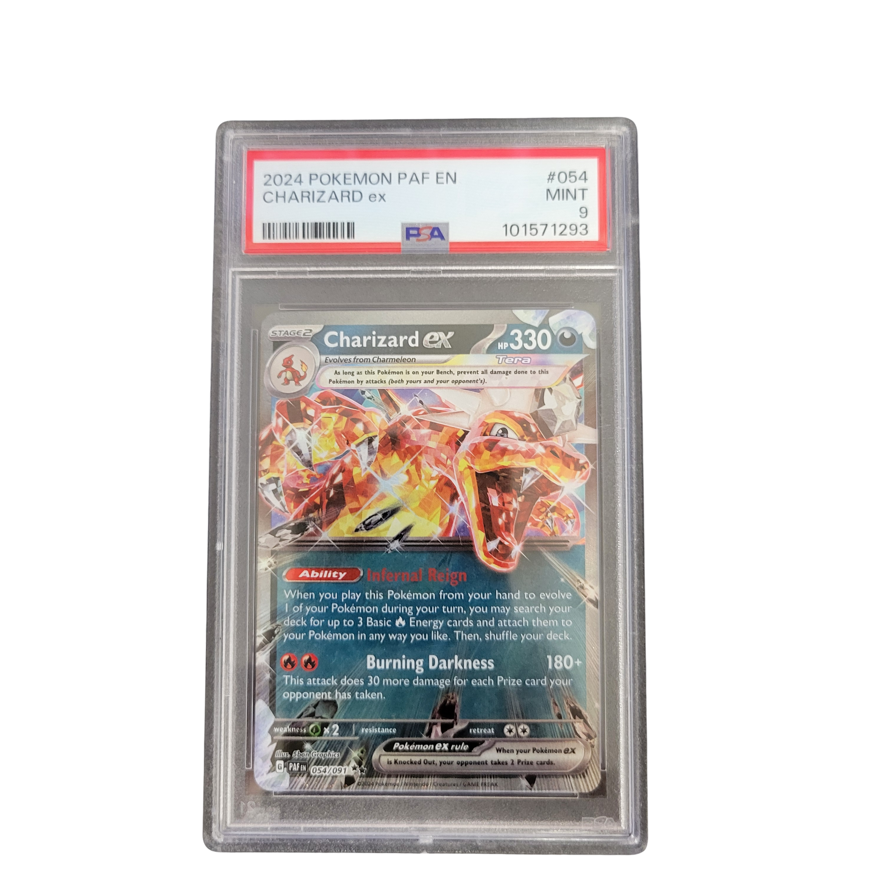 2024 Pokémon PAF EN #054 Charizard EX Double Rare - PSA 9