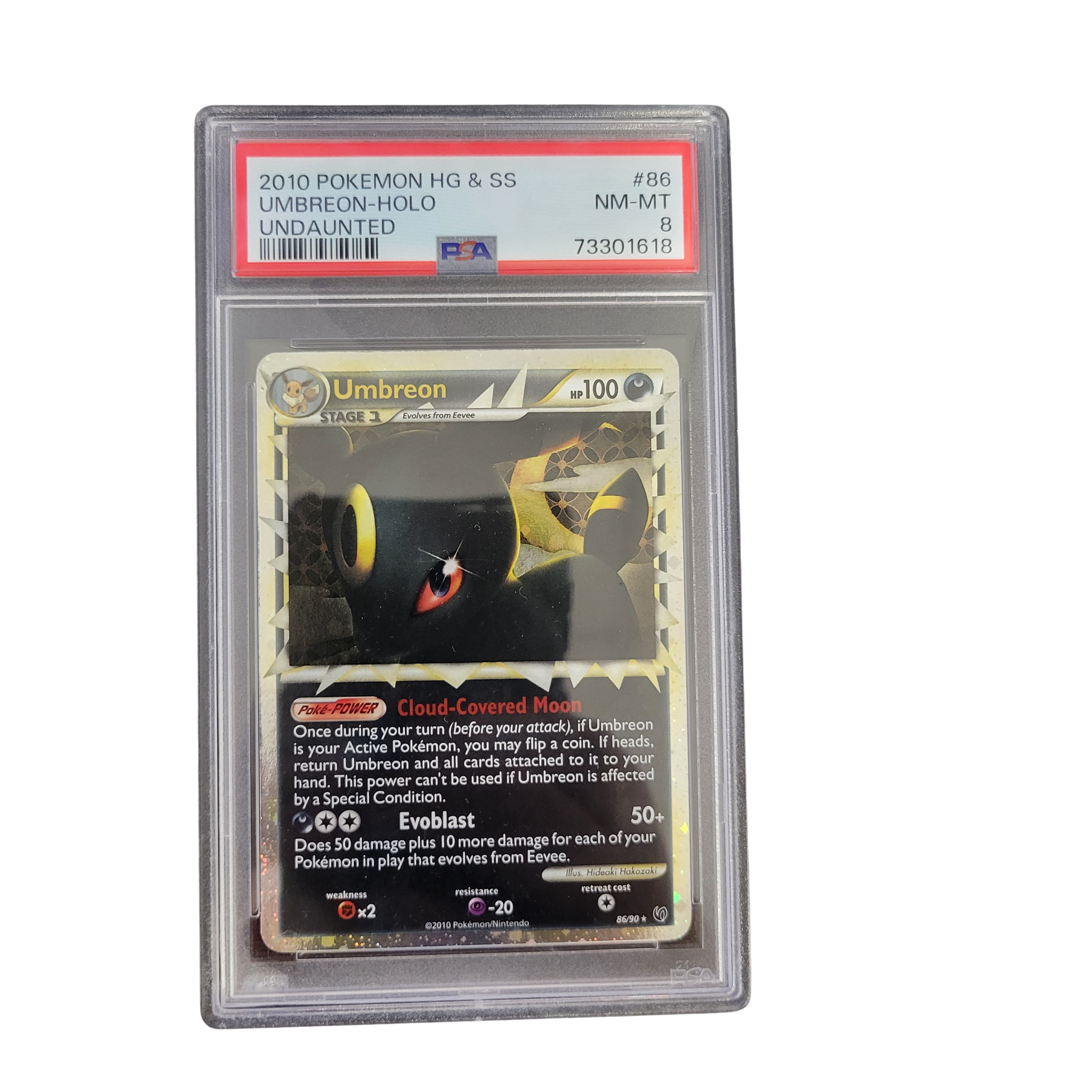 2010 Pokémon Undaunted #86 Umbreon Holo - PSA 8