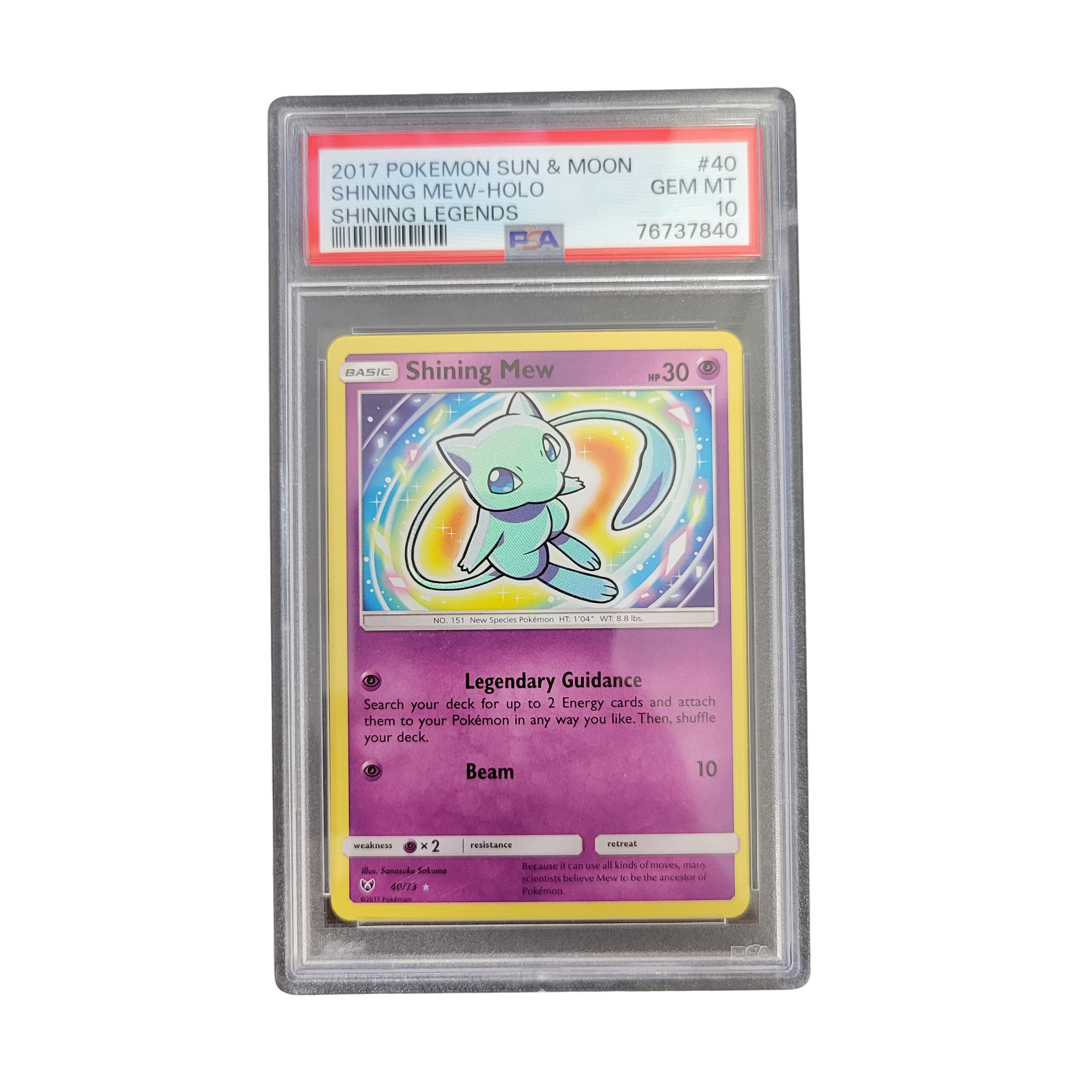 2017 Pokémon Sun & Moon Shining Legends # 40 Shining Mew - PSA 10