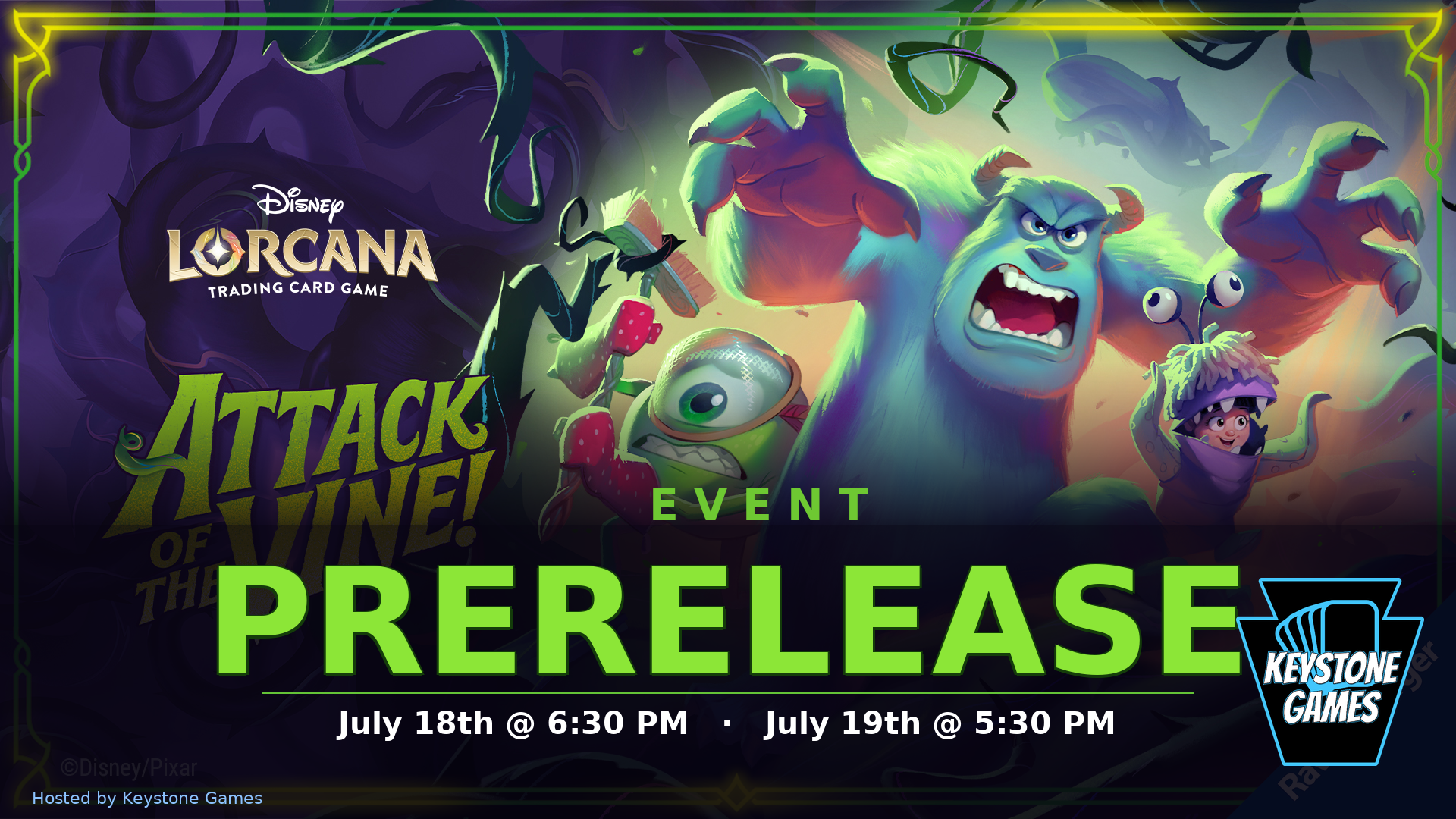 Disney Lorcana Event Entry: Attack of the Vine Prerelease