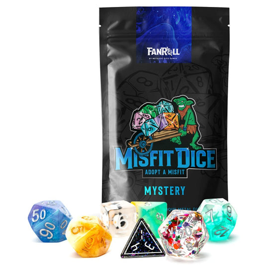 Metallic Dice Games: Adopt a Misfit Mystery 7-Dice Set: Resin 16mm