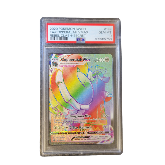 2020 Pokemon Rebel Clash Copperajah VMAX 199 PSA 10 front