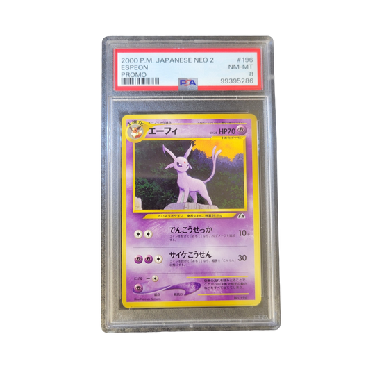 2000 Pokémon Japanese Neo 2 Espeon promo 196 PSA 8 front