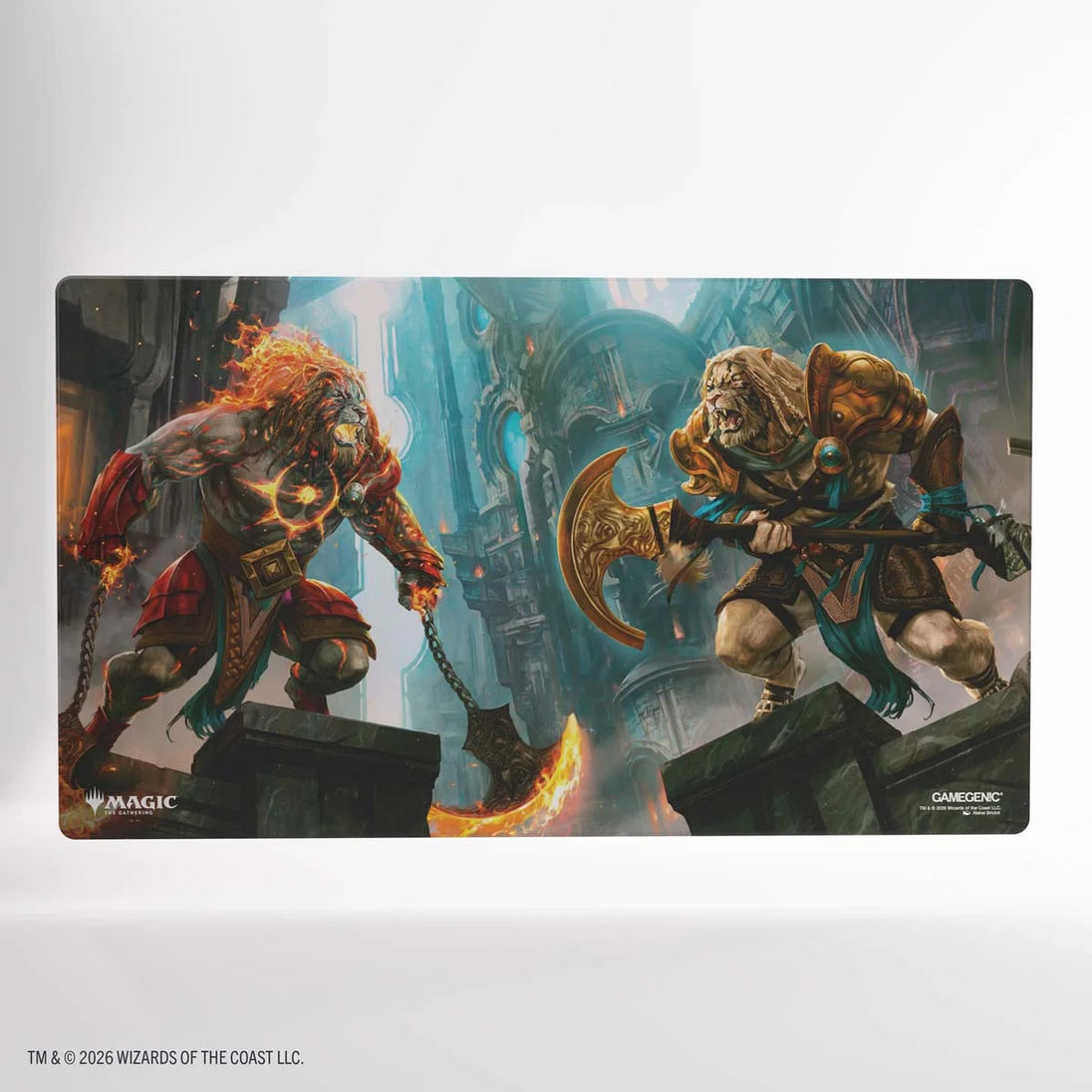 Official Gamegenic Reality Fracture Shiny Playmat: Ajani, Path of Vengeance/Ajani, Counterattack Leader